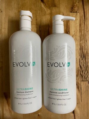 Evolvh Ultra Shine Moisturizer Shampoo and Conditioner set 33.8 oz each NEW $144