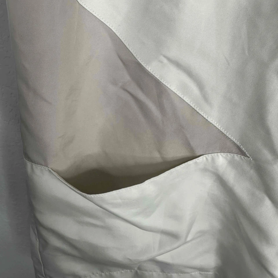 Camisa Hilton Hollis para mujer XS beige bloques de colores manga corta moderna blusa de carrera Foto 3 de 4