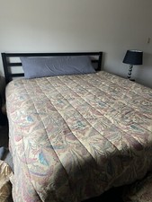Vintage Ralph Lauren Neutral Tan Beige Paisley Boho KING Size Comforter RARE