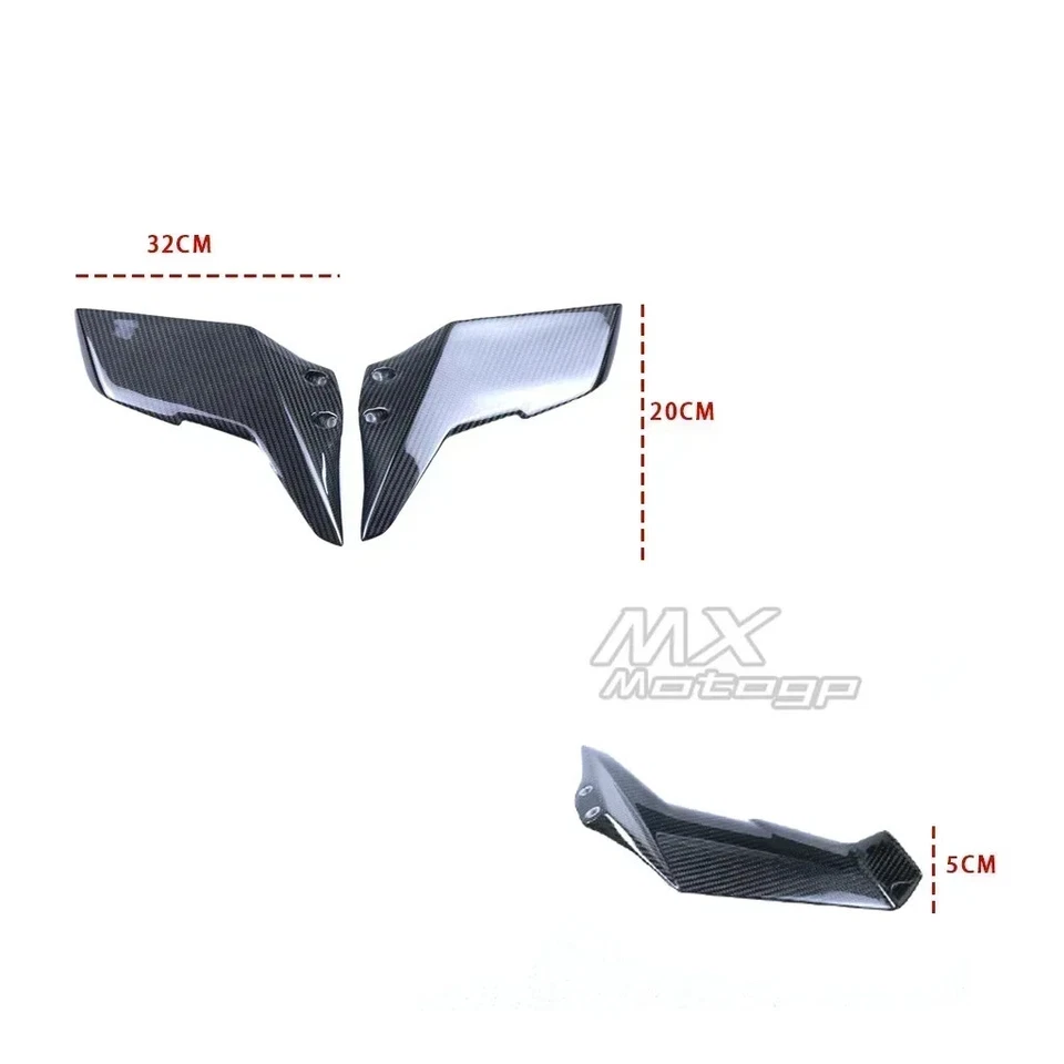 Fit For KAWASAKI NINJA H2 H2R 2016-2022 Motor Carbon Fiber Upper Lower Wings - Imagem 2 de 4