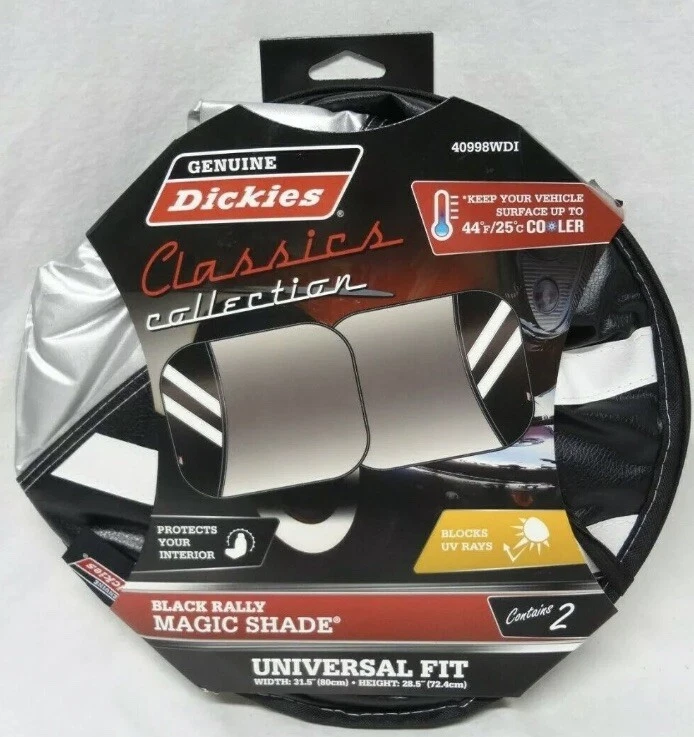 Windshield Sun Shade Dickies Classic Black Rally UV Block Magic