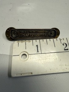 Police Marksmanship Marksman Sharpshooter Old Vintage Pin Badge Metal Dual Clasp