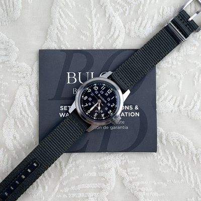 #ad Bulova Men#x27;s 96A259 Military VWI Special Hack Black Dial Automatic Watch 38mm $194.23
