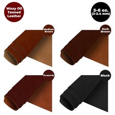 ELW Oil Tanned Waxy Finish Leather 5-6 oz 2-2.4mm Full Grain Cowhide