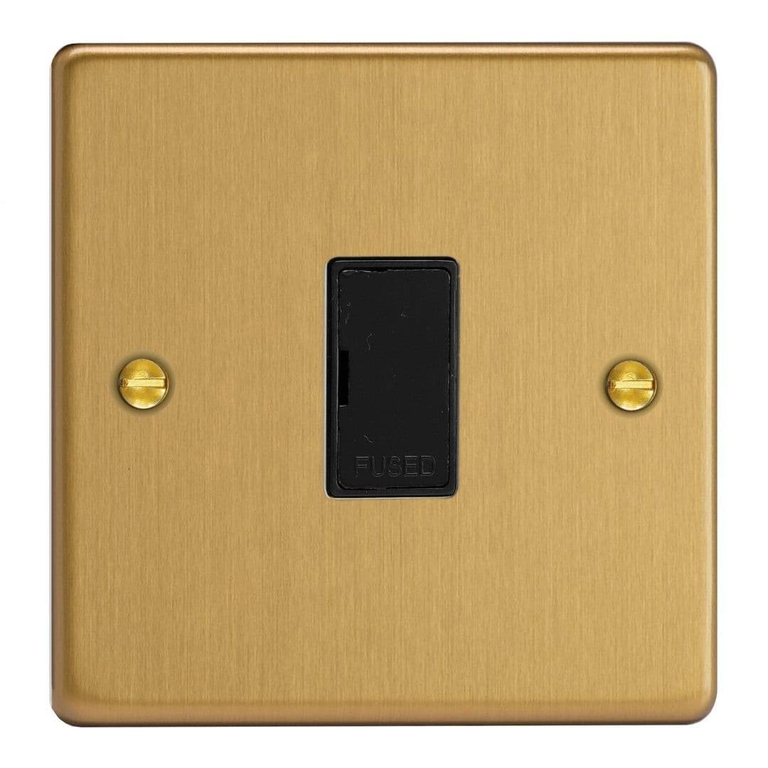 Varilight XDE6UB.BB Essential Brushed Brass 1 Gang 13A Unswitched Fused Spur
