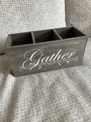 Gather Organizer/utensils Pen Pencil Box 3 Divided Sections ~12'' x 5'' x 5-1/2''
