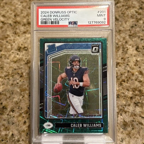 2024 Donruss Optic - Rated Rookie Caleb Williams #201 Green Velocity PSA 9 Bears