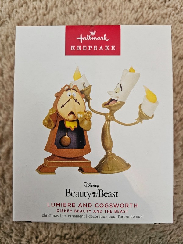 Brand New 2023 Limited Edition Hallmark Keepsake Lumiere & Cogsworth Beauty Beas