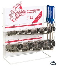 Jubilee Hose Clip Dispenser Rack Stand 304SS Clamp x 100 & 3 Flexidrivers Set