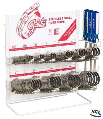 Jubilee Schlauchschelle Spender Gestell Ständer 304SS Schelle x 100 & 3 Flexidrivers Set