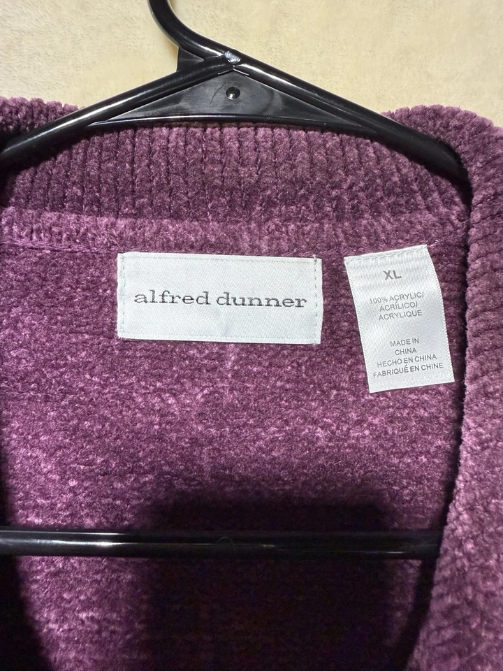 Suéter Cárdigan Grueso Chenille Cremallera Frontal Alfred Dunner Classics Talla XL Foto 4 de 4