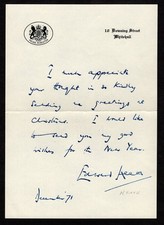 UK 1971 PRIME MINISTER EDWARD HEATH HOLIDAY CORRESPONDENCE & COVER TO CANADA