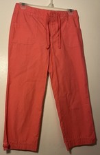 Old Navy girls Peach / Orange capri pants button zip Size 12