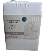 Better Homes  Gardens 3 -Piece Arctic White Adult Jersey Sheet Set, Twin