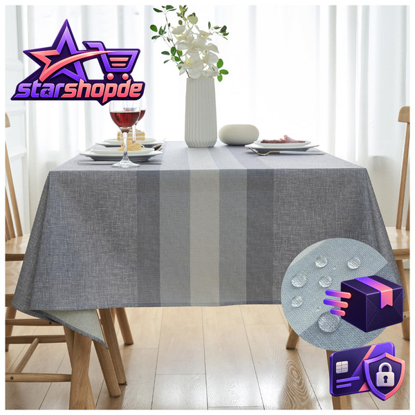Tischdecke Outdoor Anthrazit 100X100 Cm Abwaschbar Fleckschutz Wasserdicht-image