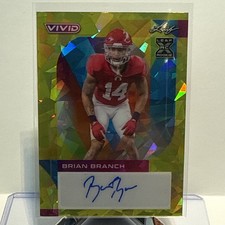 2023 Leaf Vivid Brian Branch #SP-TD1 Yellow Crystals /10 RC