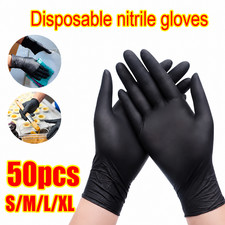 Black Disposable PVC Gloves Powder Free Waterproof Cleaning XL Household Gloves