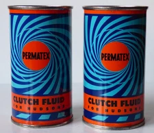 2 Vintage Permatex "Clutch Fluid For Hudsons" Full 6oz. Cans