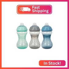 Nuby Clik-It Soft Spout No-Spill Easy Grip Sippy Cup - 3-Pack 10 Oz - 6 Month