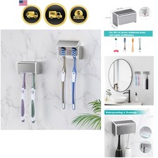Electric Toothbrush Holder with Cover, 2 Slots - Elegant Bathroom Organizer