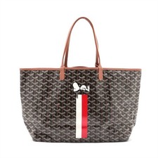 Rare ◇ GOYARD Snoopy Saint Louis PM Tote Bag, Herringbone Print, Marquise Brown,