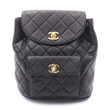 Chanel Matelasse Lambskin Backpack Women Black One Size 558649
