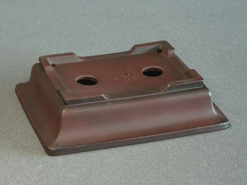 Japanese Bonsai Pot Tokoname BIGEI 6"(15.3cm) Brown Unglazed Rectangle G051 - Image 3 of 4