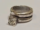 Sterling Silver ~ WEDDING RING Charm ~ Mini Wedding & Engagement Rings ~ VINTAGE