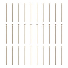 100pcs Plated Flat Head Pins 0.94" 24mm Needles Bulk Champagne Gold