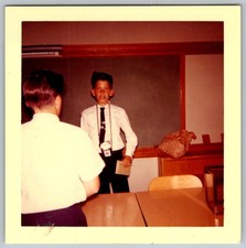Vtg Color Snapshot Boys Classroom Presentation 1960s