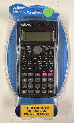 Caliber V-30189 Scientific Calculator 10-Digit LCD Dual Power w/ Cover