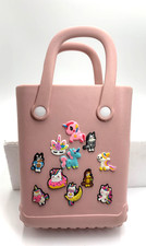 Unicorn Themed Pink Mini Tote Bag and Strap with Unicorn Charms