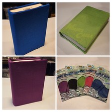 5 Pack Jumbo Stretchable Bookcover, Washable/Reusable/Fabric, Fits 8 X 10"