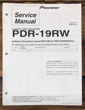 Pioneer PDR-19RW CD Changer Service Manual Original