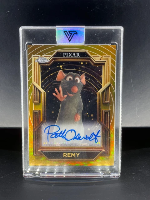 Topps Chrome Pixar Gold Remy Auto By Patton Oswalt Ratatouille