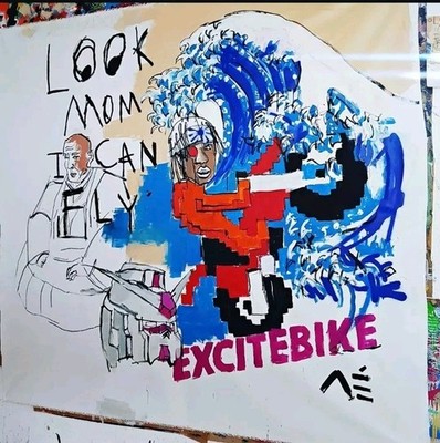 Gemälde MANUEL MANÉ |  EXCITEBIKE  | XXL Unikat 1/1 | 150x160cm