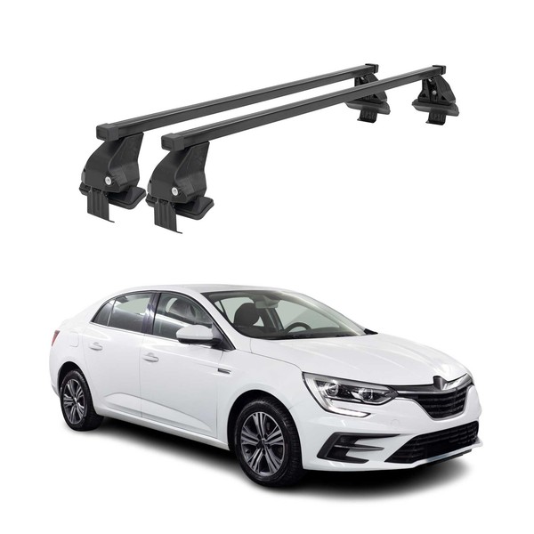 Menabo DachträGer GrundtäGer FüR Renault Megane 2016-2022 50Kg Stahl Schwarz 2X-image