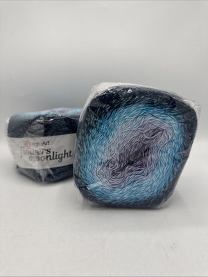 2 Skein Yarn Art Flowers Moonlight, 53% Cotton 43% Acrylic 4% Metallic Polyester