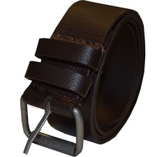 Kruze New Mens Brown Pu Leather Buckle Belt For Jeans Waist Sizes 28" - 50"