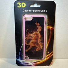 3D Fiery Running Horse Case For Ipod Touch 5 Pink Border