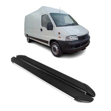 Trittbretter Seitenschweller für Fiat Ducato 2006-2025 L2 Aluminium Schwarz Grau