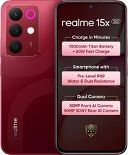 realme 15x 5G (Red 6GB RAM,128GB) Dimensity 6300 6nm Octa-core Global Version.