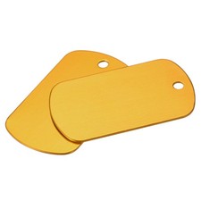 Metal Stamping Blank 29x50mm DIY Engrave Aluminum Label Yellow Tags, Pack of 5