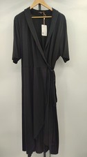 Quince Women Extended Sizes Tencel Jersey Midi Wrap Dress Black 3X