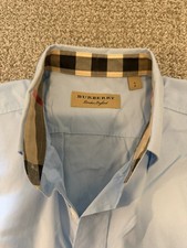 Authentic Burberry Light Blue Men's Button-Down Dress Shirt Size S