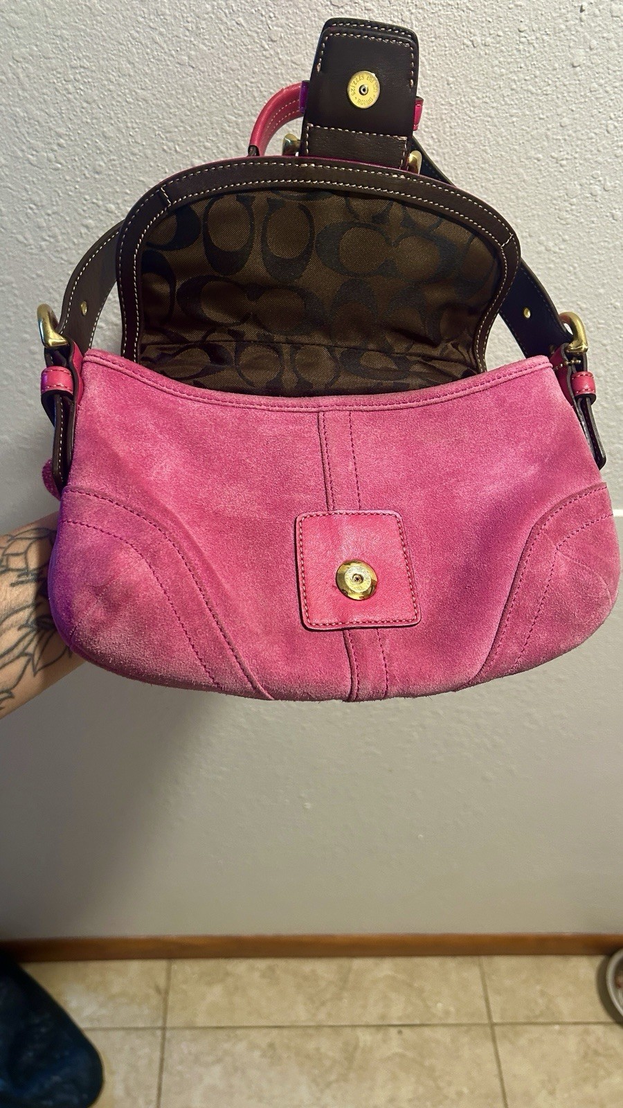 Coach Vintage Pink Suede Soho Hobo Shoulder Bag #5675 - Gem