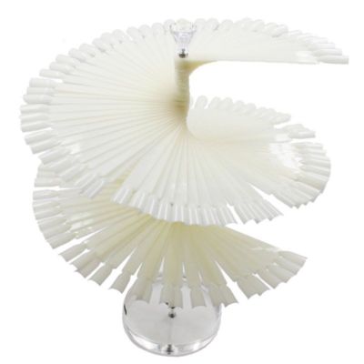 120 Color Spiral Fan shape Nail Tips Stick Polish Display Stand Holder NATURAL