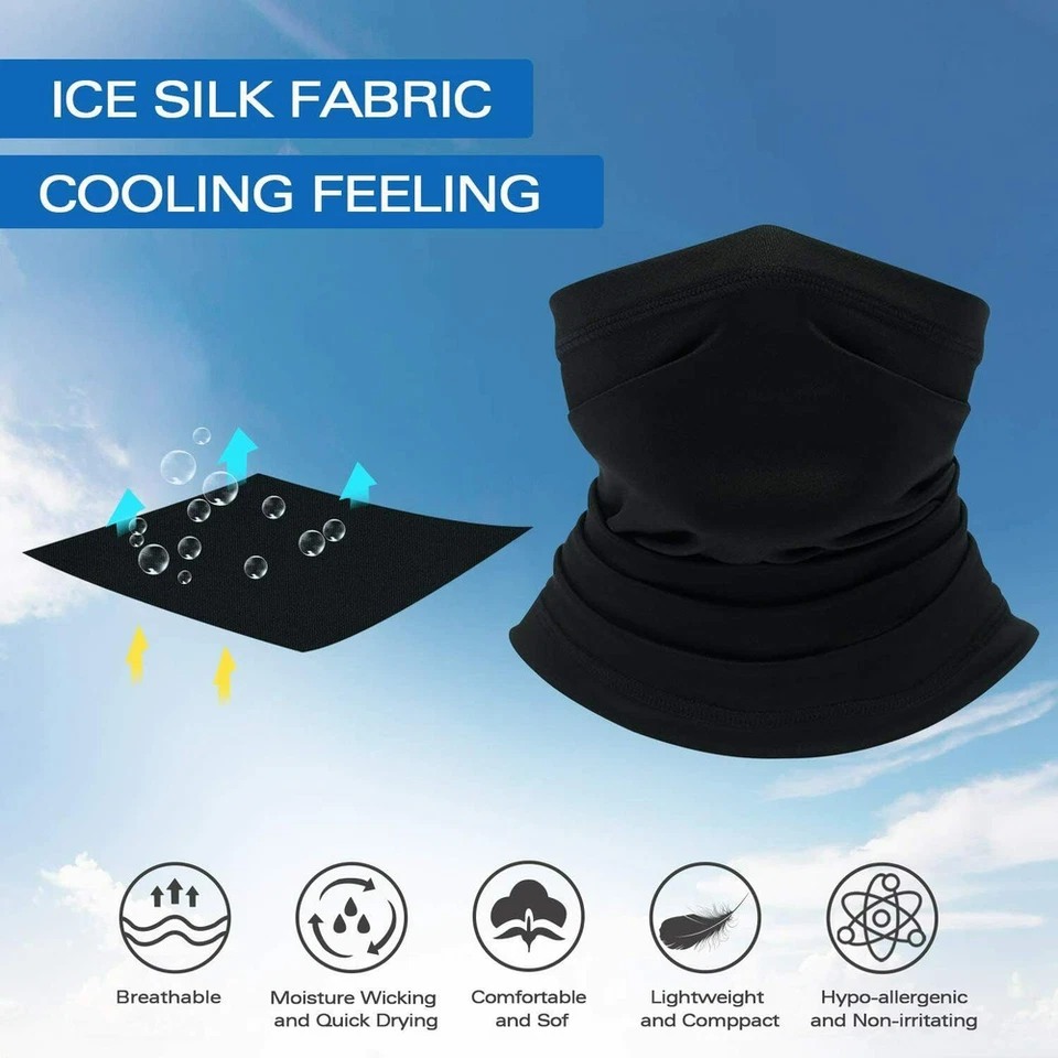 Polaina de cuello multiuso protección UV máscara facial bufanda transpirable bandana pasamontañas Foto 3 de 4
