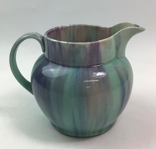 Vintage Ceramic Jug / Pitcher - Turquoise and Lilac Drip Glaze