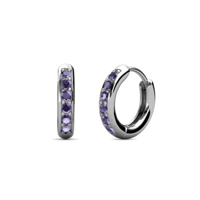 Petite Iolite Huggies Womens Hoop Earrings 0.19 ctw 14K Gold JP:9907